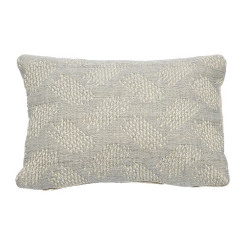 Storied Home Woven Cotton Jacquard Lumbar Pillow In Gray