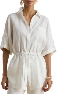 Lauren Ralph Lauren Linen Roll-Tab Sleeve Tunic
