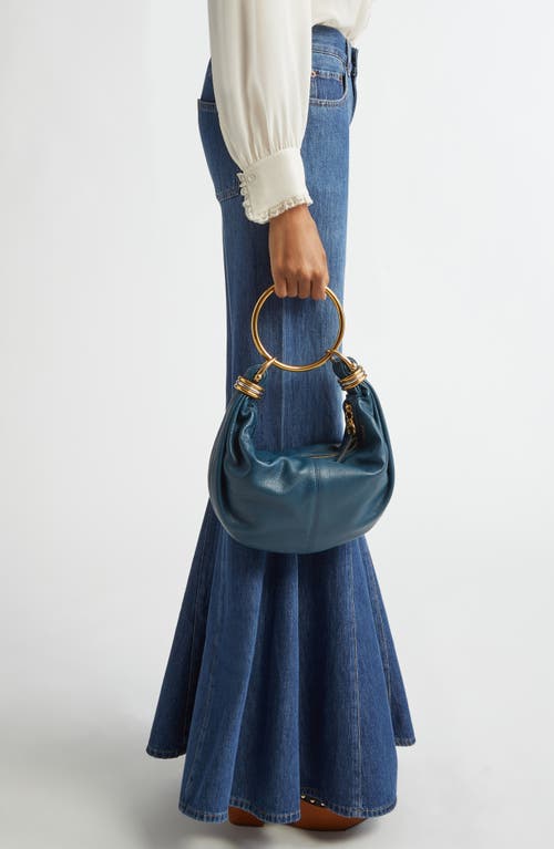 Chloé Small Bracelet Hobo Bag In Tapestry Blue