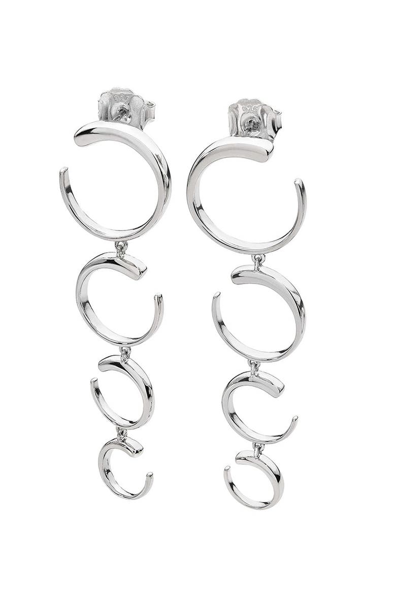 Lucy Quartermaine Quarter Luna Earrings, Main, color, Sterling Silver