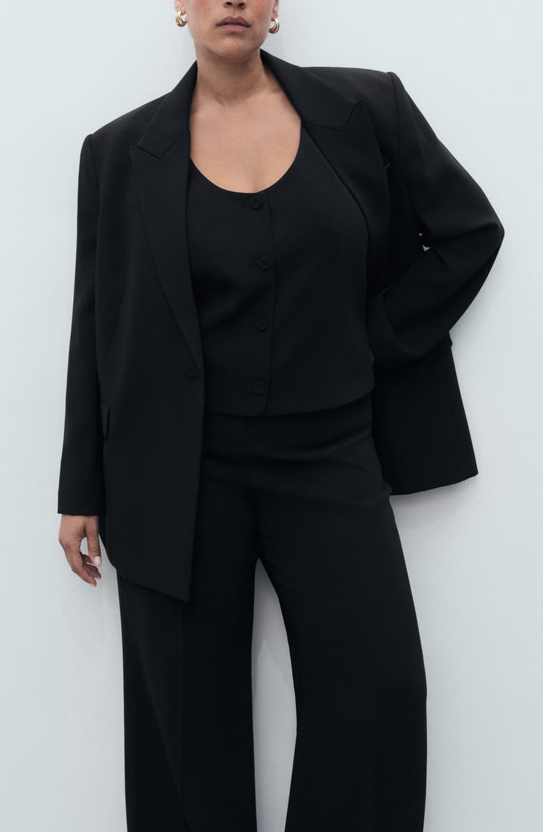 MANGO Iguana Straight Leg Pants, Alternate, color, Black