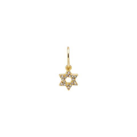 Mini Pave Star Of David Necklace Charm