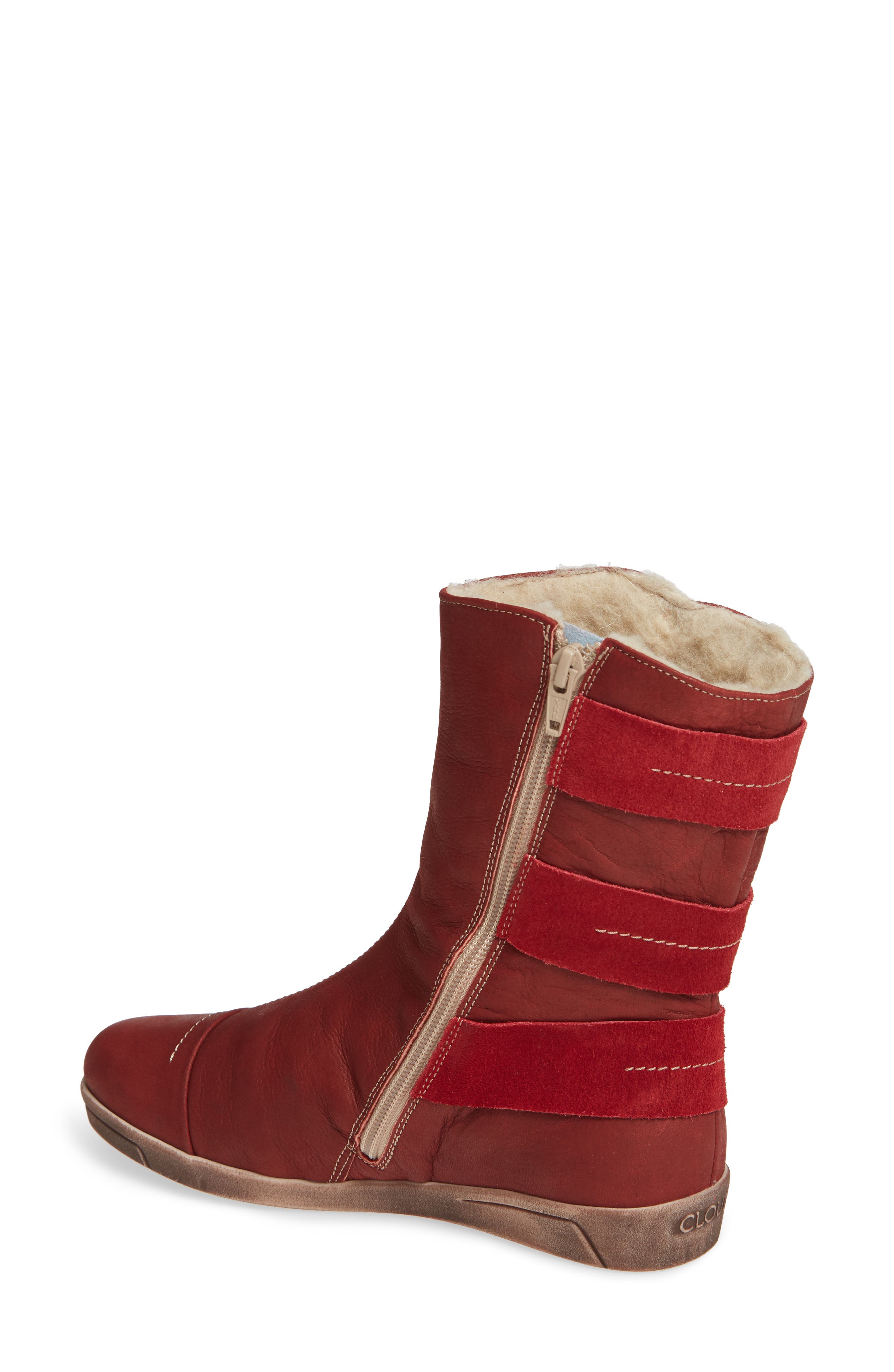 Amber Wool Lined Bootie, Alternate, color, RED LEATHER