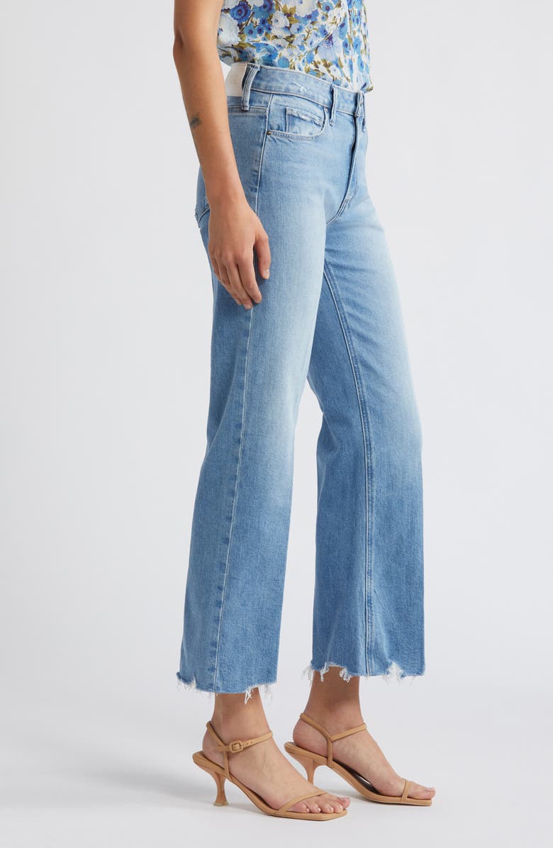 PAIGE Leenah Raw Hem High Waist Ankle Wide Leg Jeans, Alternate, color, 