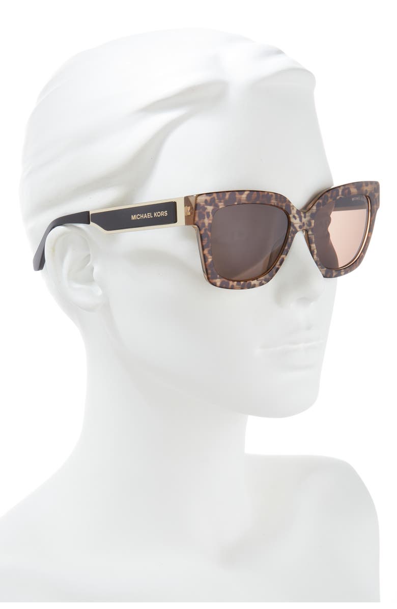 Michael Kors 54mm Square Sunglasses, Alternate, color, Brown Havana
