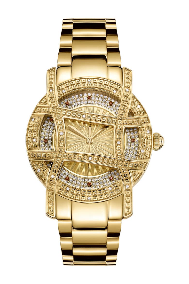 Olympia 10 Year Anniversary Diamond Bracelet Watch, 37mm, Main, color, GOLD