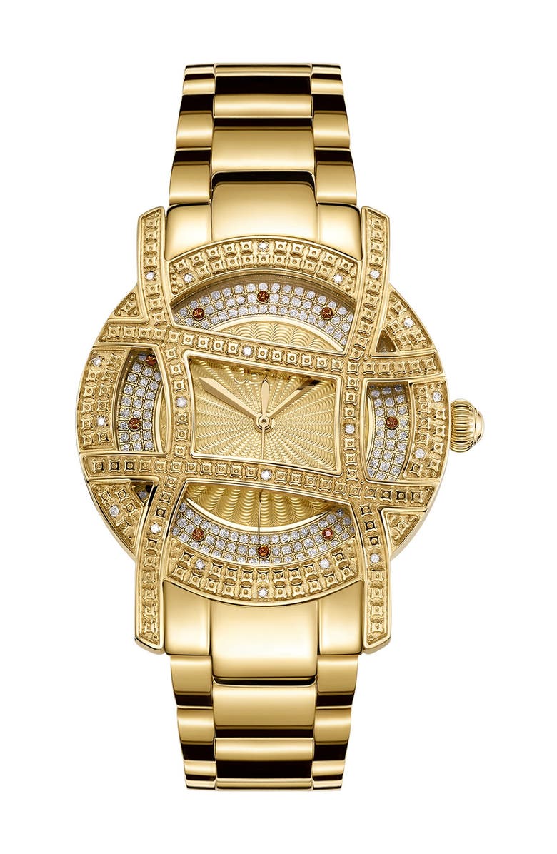 JBW Olympia 10 Year Anniversary Diamond Bracelet Watch, 37mm, Main, color,