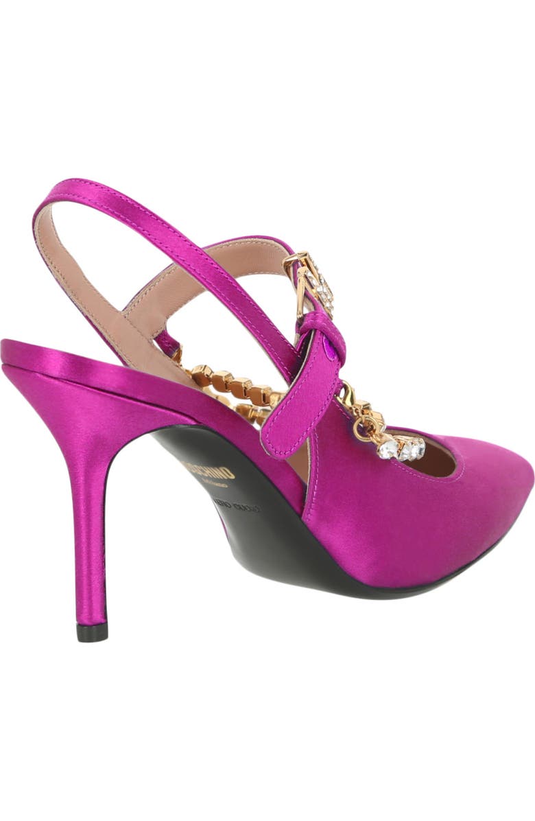 Moschino Crystal Chain Slingback Pump, Alternate, color,