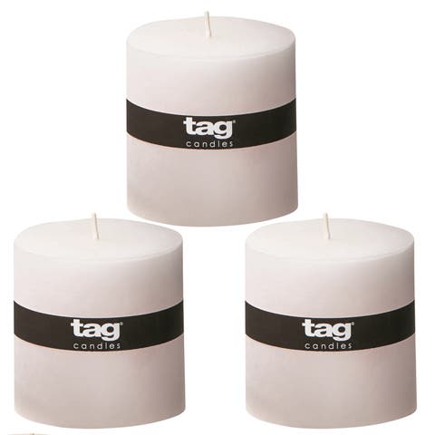 Chapel White Pillar Candle Unscented Long Burning Set of 3