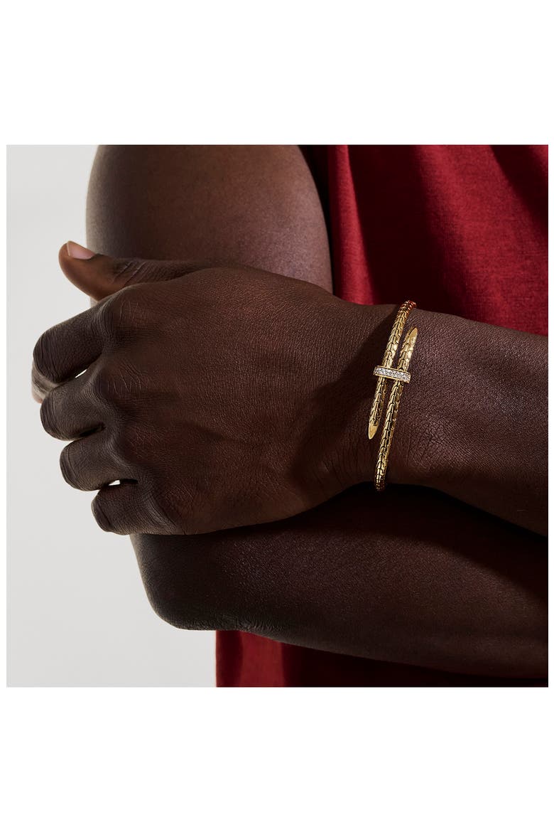 Spear Flex Cuff, Diamonds, 4mm, Alternate, color, GOLD