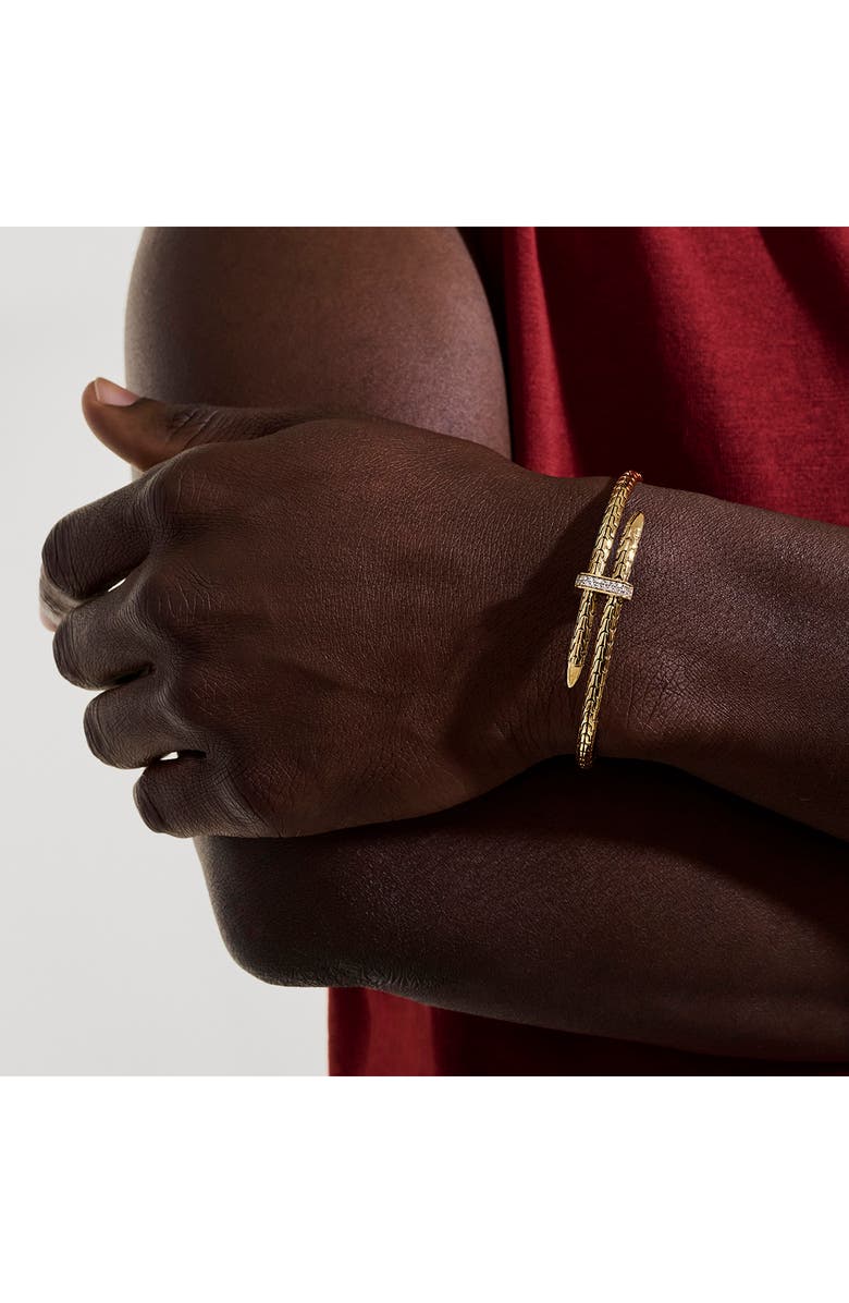 John Hardy Spear Flex Cuff Bracelet, Diamonds, Alternate, color, Gold