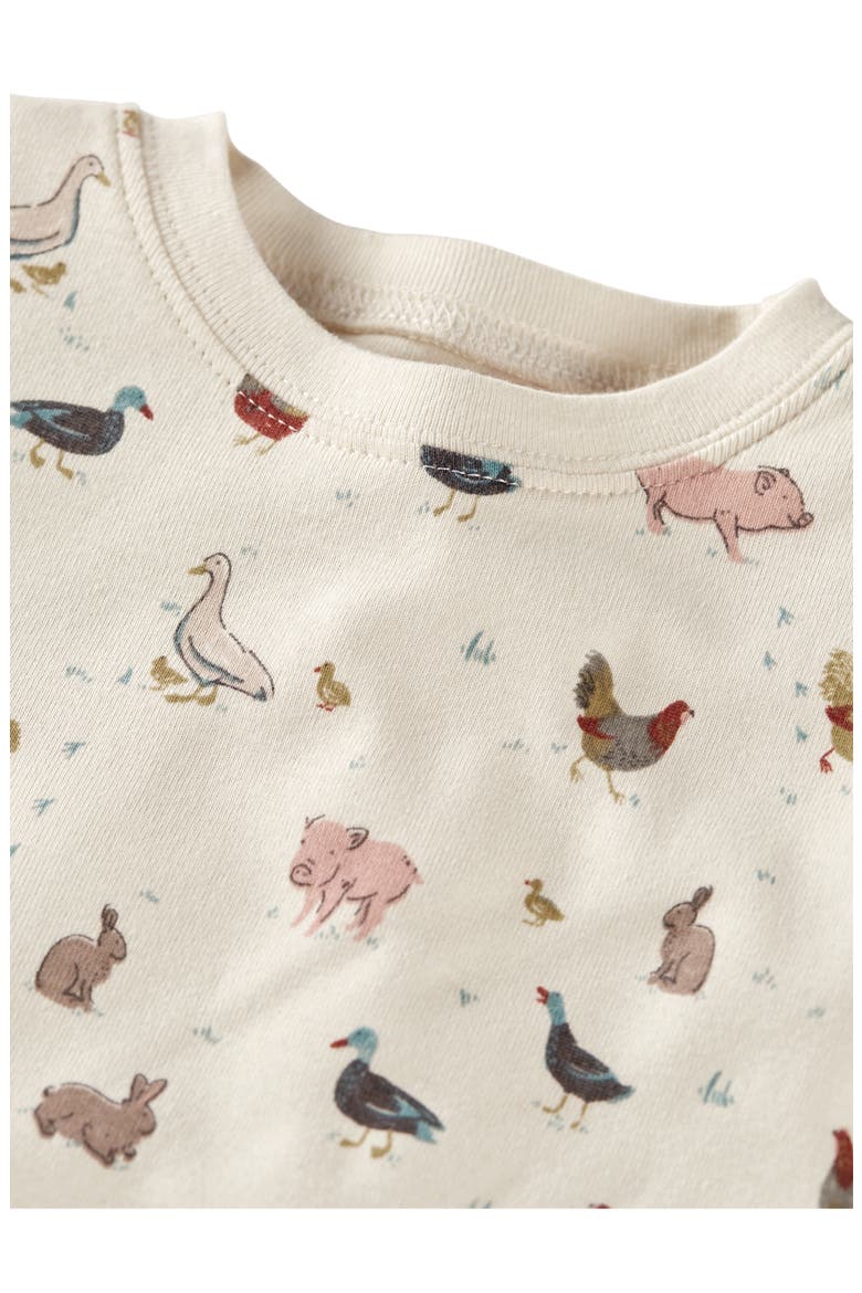 Kids' Print Fitted Organic Cotton Two-Piece Pajamas, Alternate, color, LP FARM FRIENDS