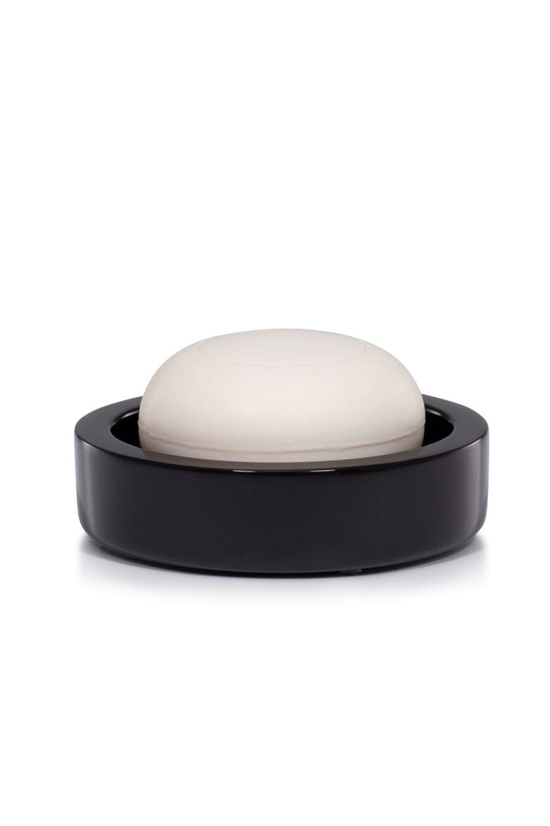 Domus Black Gloss Soap Dish, Main, color, BLACK