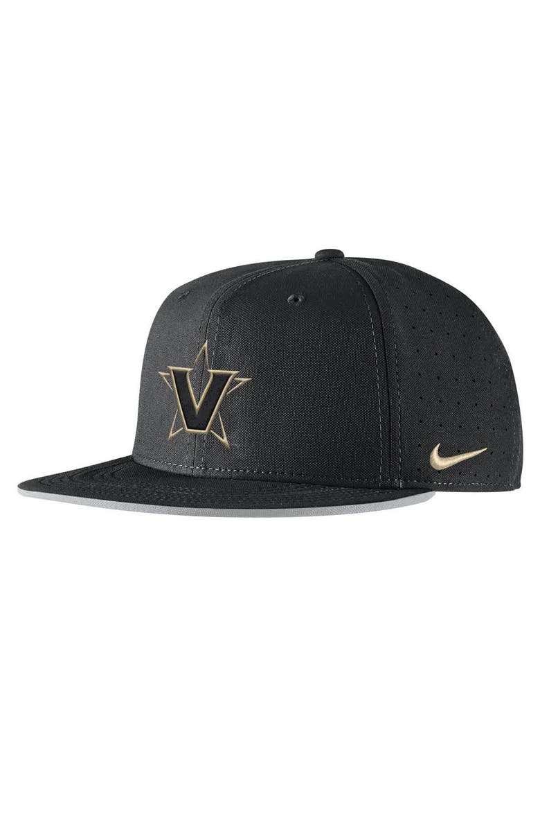 Nike Men's Nike Black Vanderbilt Commodores 2025 On-Field True Performance Baseball Fitted Hat, Alternate, color, 