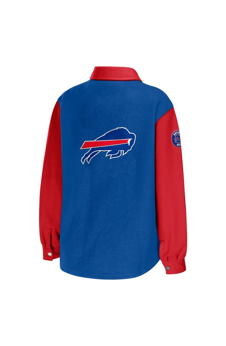 WEAR by Erin Andrews Women's WEAR by Erin Andrews Royal Buffalo Bills Snap-Up Shirt Jacket, Alternate, color, 