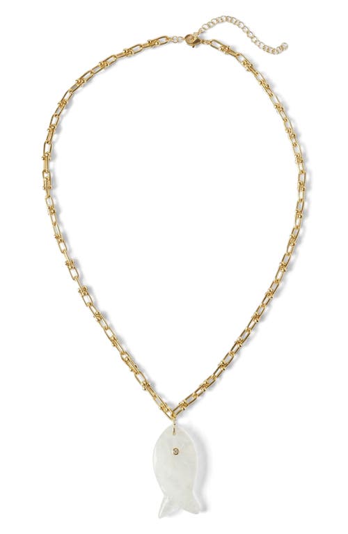 MacRae & Co. Quartz Fish Pendant Necklace in Gold at Nordstrom