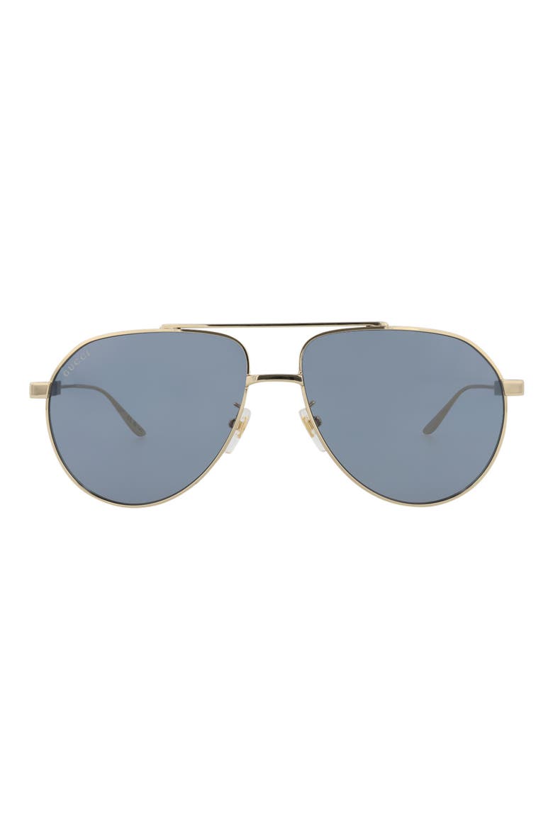 61mm Aviator Sunglasses, Main, color, GOLD GOLD GREY