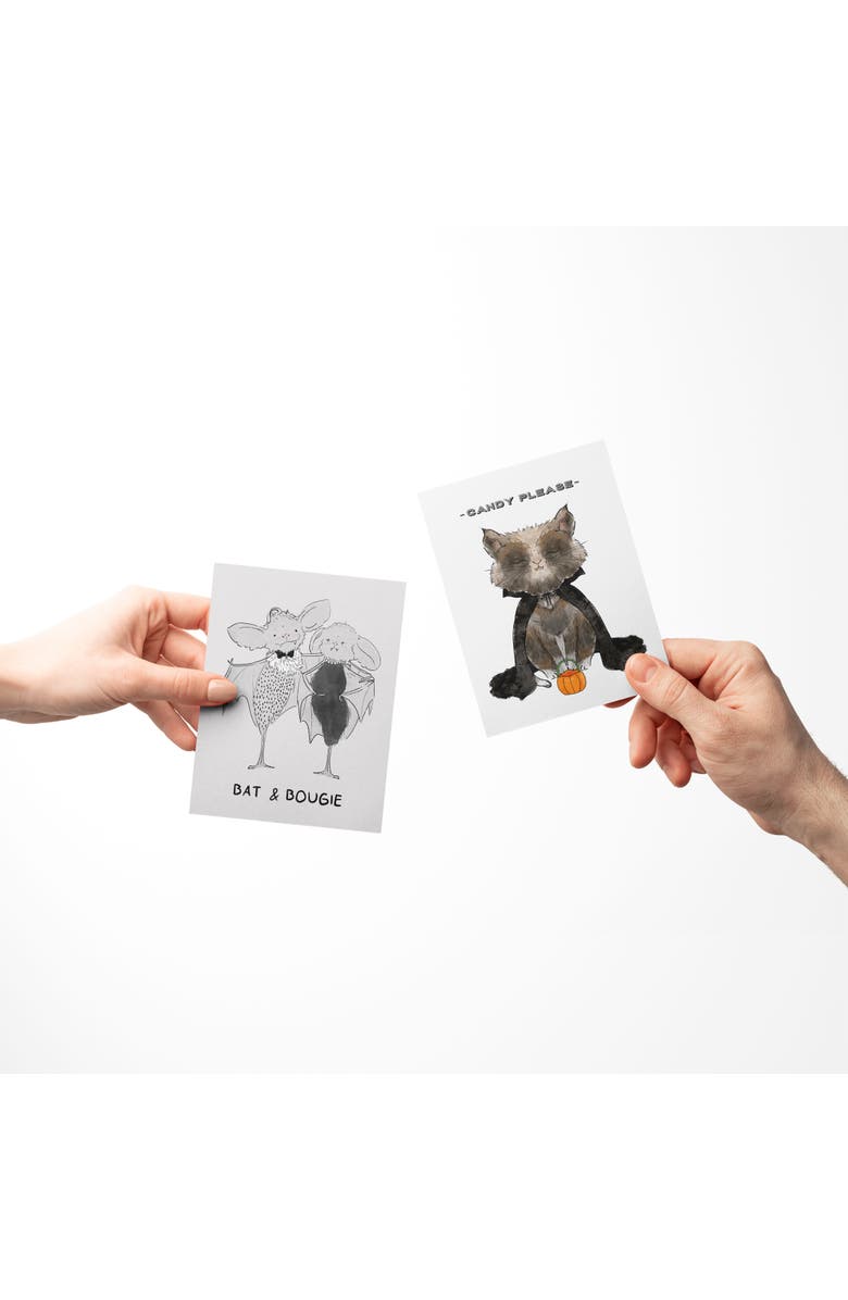 Ramus & Co Bat and Bougie, Candy Please, Witchy Fall/Autumn Greeting Card Pack Sets, Alternate, color, Multi-Pack