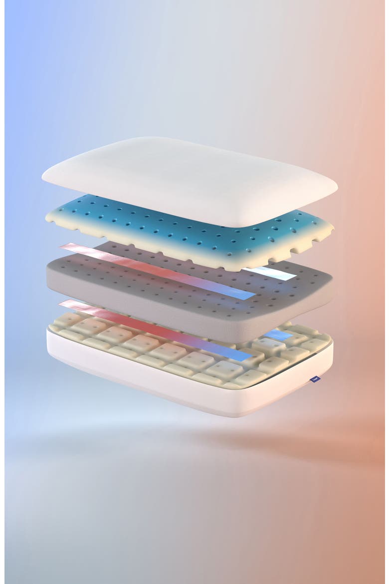 Low Loft Foam Pillow with Snow Technology™, Alternate, color, WHITE