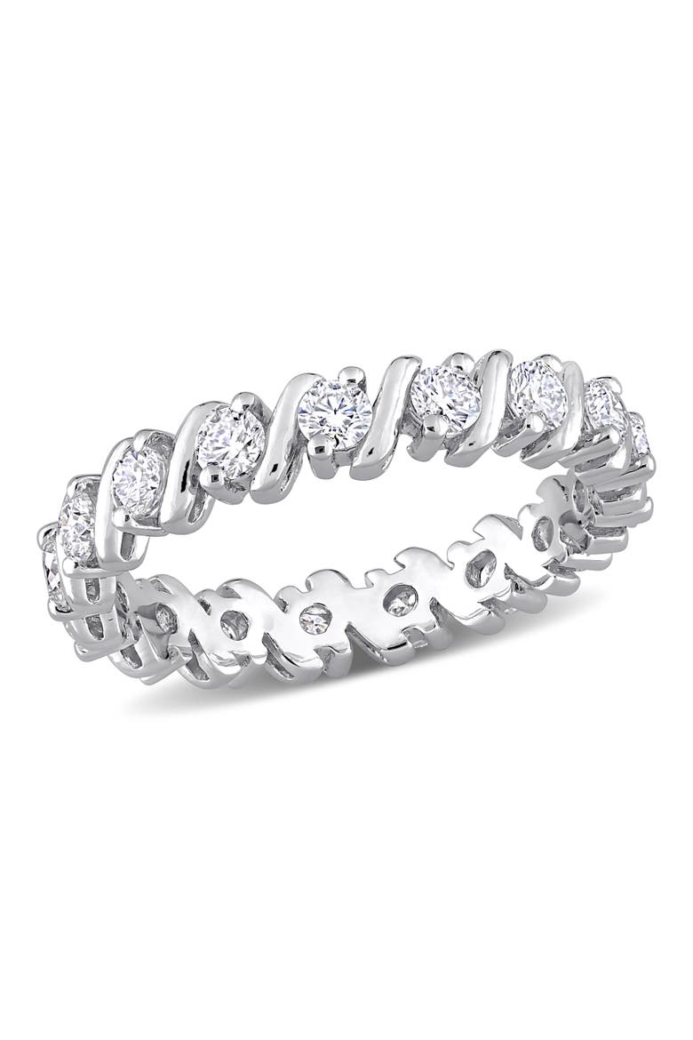1CT DEW Moissanite Eternity Band, Main, color, Sterling Silver