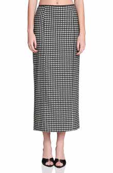 Gingham Cotton & Linen Blend Maxi Skirt