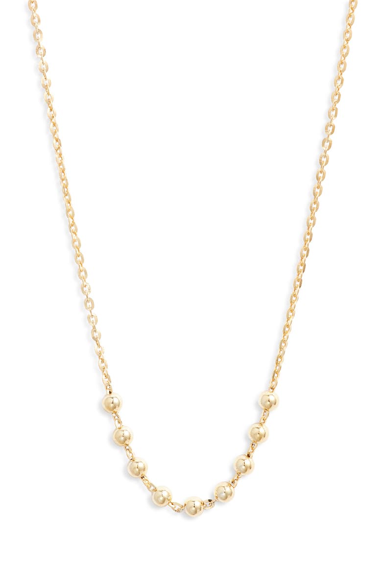 Beaded Frontal Chain Necklace, Main, color, GOLD