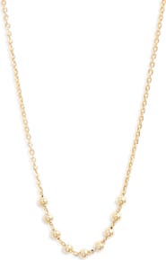 Argento Vivo Sterling Silver Beaded Frontal Chain Necklace