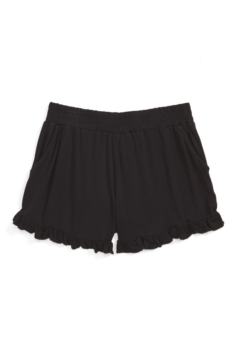 Ruffle Shorts, Main, color, BLACK