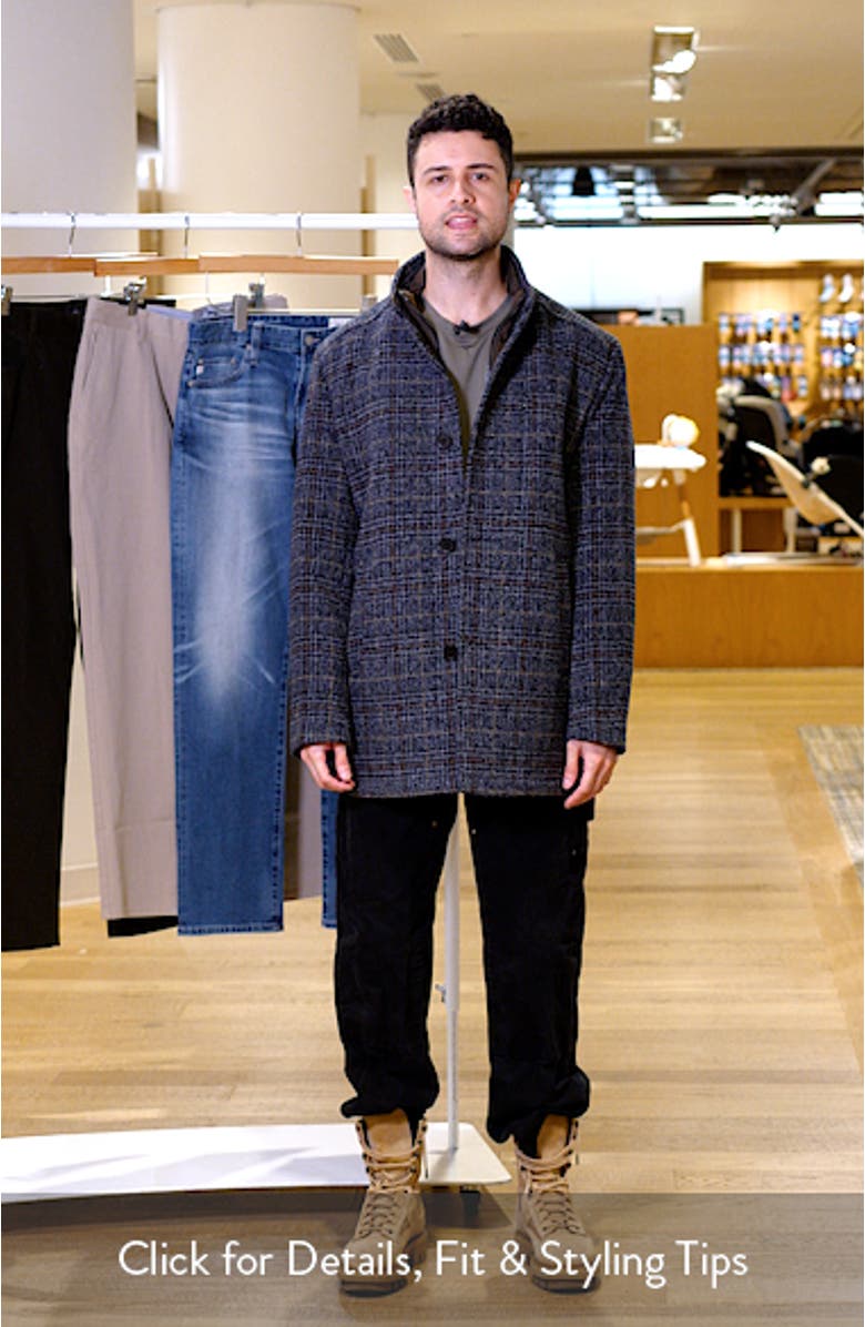 Upton Plaid Wool Blend Car Coat with Removable Bib, sales video thumbnail