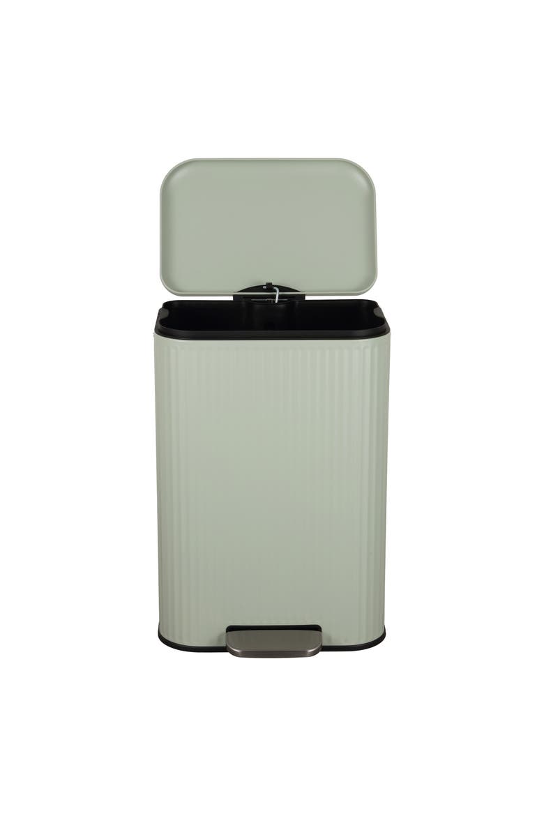 Astra Ribbed Rectangular Step Pedal Trash Can with Soft-Close Lid, Alternate, color, Pistachio Gelato