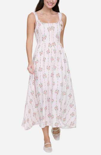 Blu Pepper Lace Trim Corset Fit & Flare Dress