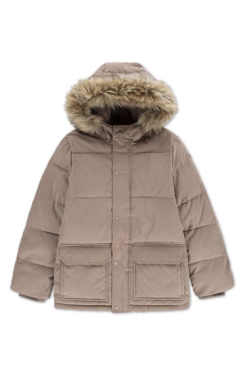 Abercrombie Kids Kids' Heavyweight Parka With Faux Fur Trim In Brown