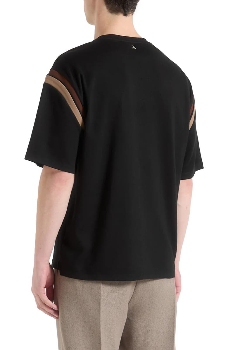 Manière De Voir Georges Varsity Cotton T-Shirt, Alternate, color, Black