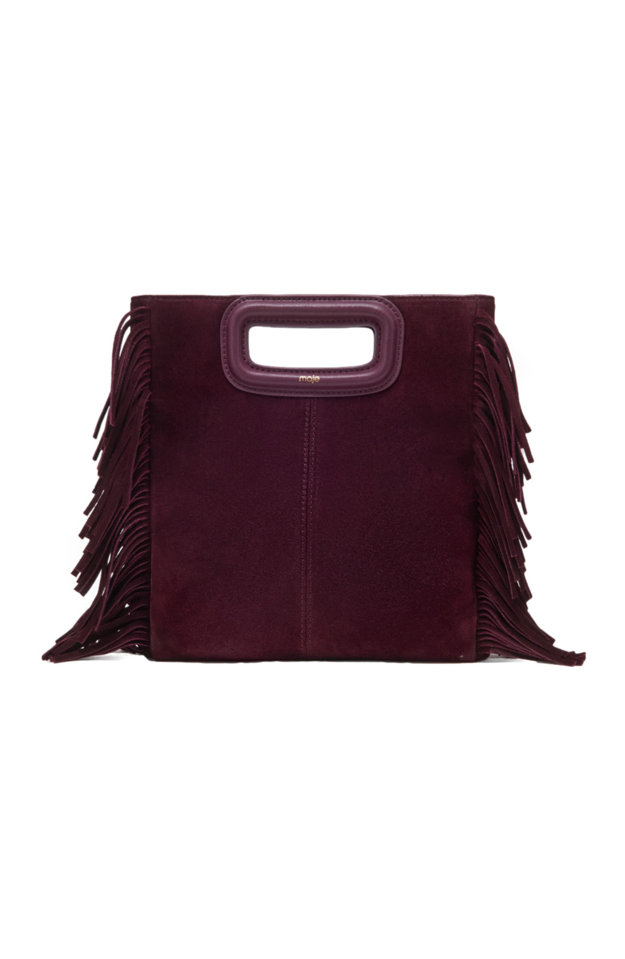 Suede M bag, Main, color, Eggplant