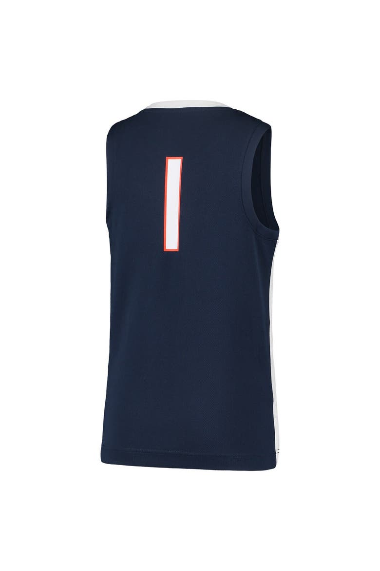 Youth Nike #1 Navy Virginia Cavaliers Team Replica Basketball Jersey, Alternate, color, Navy
