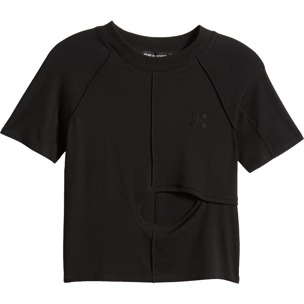 Shop Head Of State Gender Inclusive Diamond Front Cutout T-shirt In Black