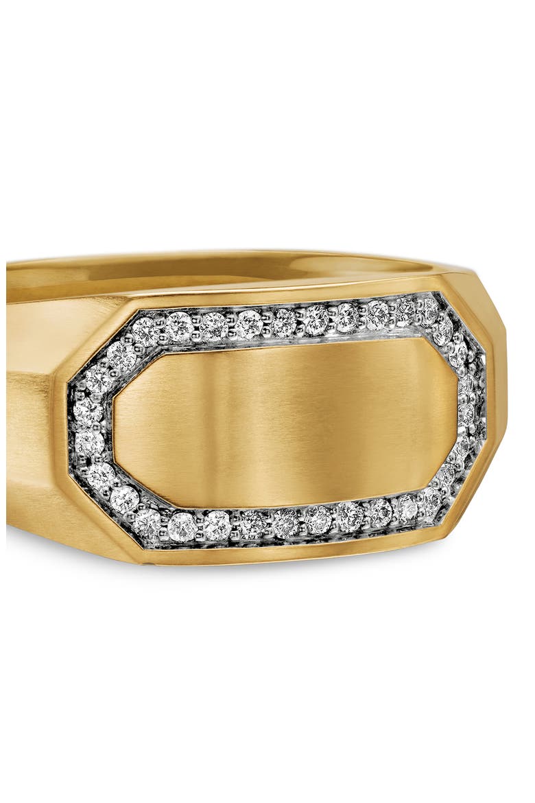 Men's Streamline® Pavé Diamond Cigar Ring in 18K Gold, Alternate, color, 18K YELLOW GOLD/ DIAMOND