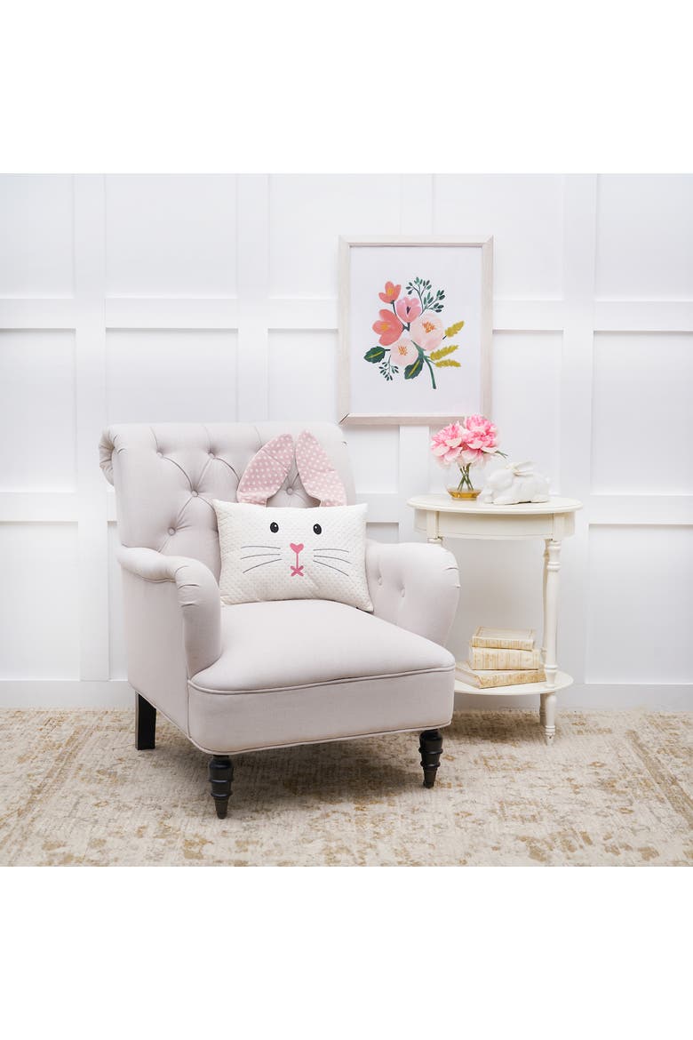 Girl Easter Bunny w/ Flap Ears Decorative Accent Pillow, 13" x 18", Alternate, color, Pink
