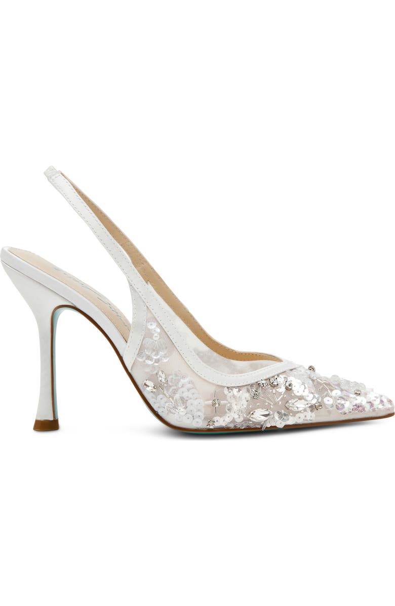 Betsey Johnson Eddie Pointed Toe Slingback Pump, Alternate, color, Ivory Multi