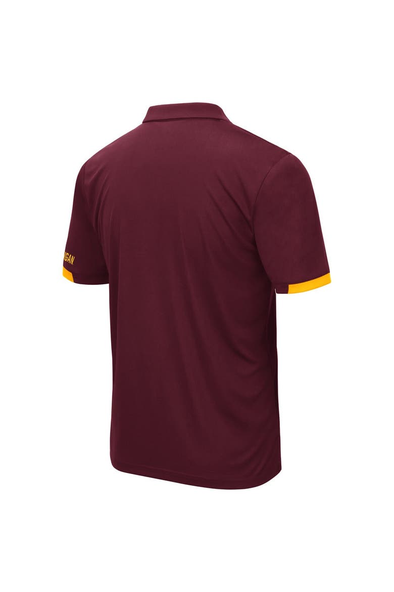 Men's Colosseum Maroon Central Michigan Chippewas Santry Lightweight Polo, Alternate, color, Maroon