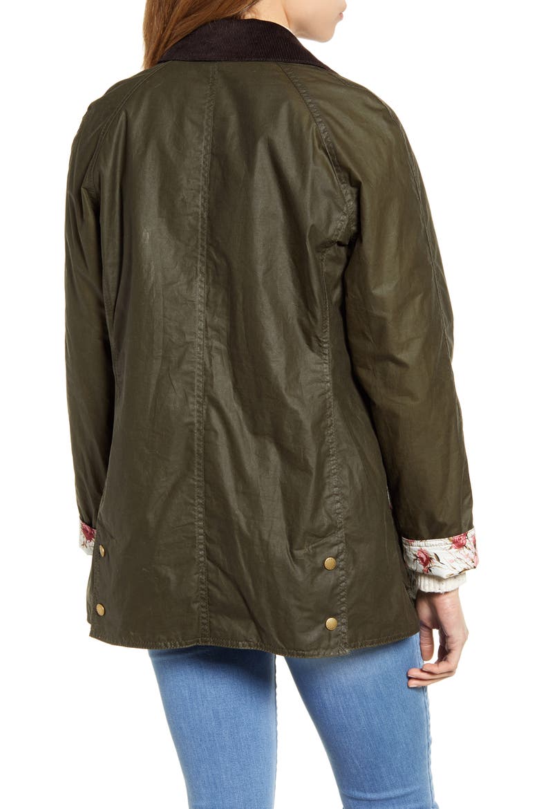 Violet Lightweight Waxed Cotton Canvas Coat, Alternate, color, ARCHIVE OLIVE