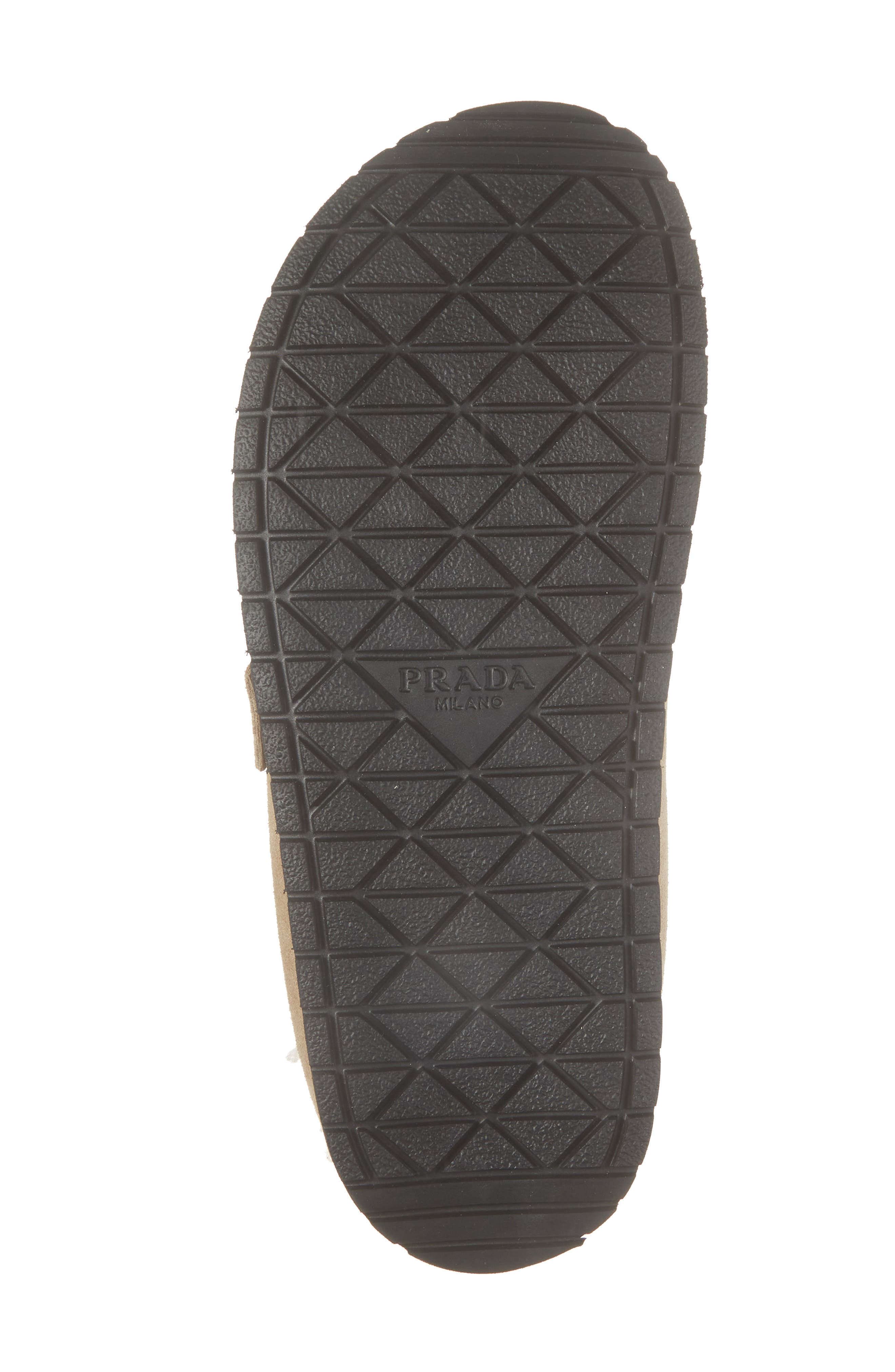 Genuine Shearling Buckle Mule, Alternate, color, DESERTO