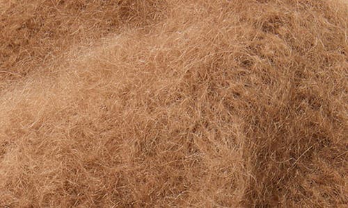 Acne Studios Womens  Pom-pom Ribbed Wool-blend Hooded Scarf In Brown