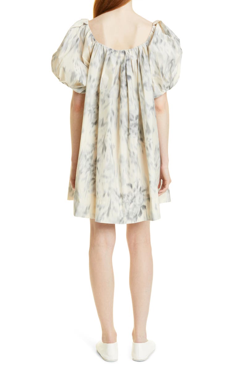 Rebecca Taylor Floral Babydoll Dress, Alternate, color, Silver Combo