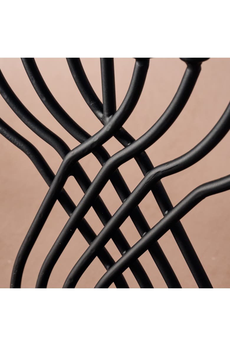 Sudaul Criss Cross Iron Menorah, Alternate, color, Black