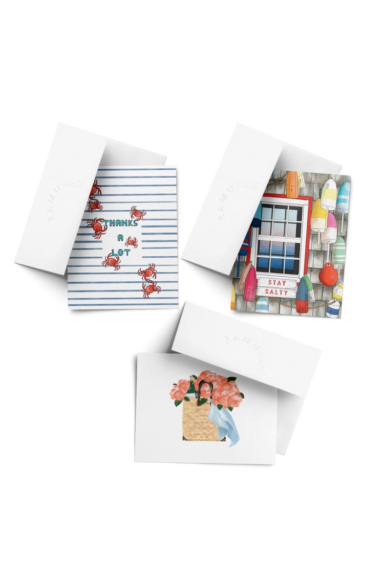 Ramus & Co Everyday Greeting Card Pack (3ct) "Crabs, Peonies, Stay Salty", Main, color, Multi-Pack