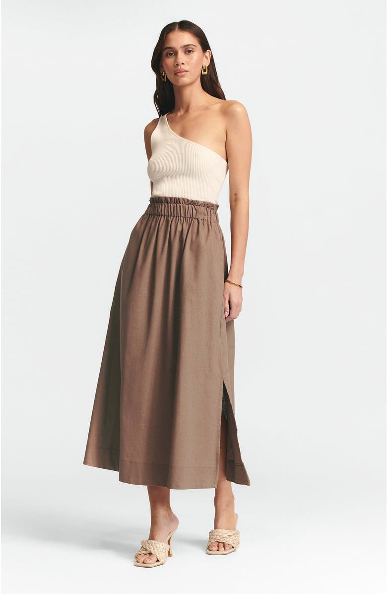 ST MRLO Meli Linen Skirt, Main, color, Cacao