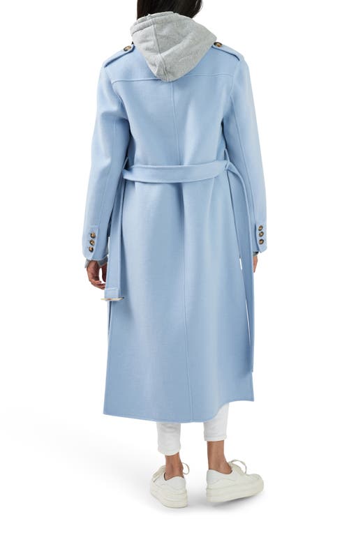 Belle & Bloom Skylight Longline Coat In Sky Blue