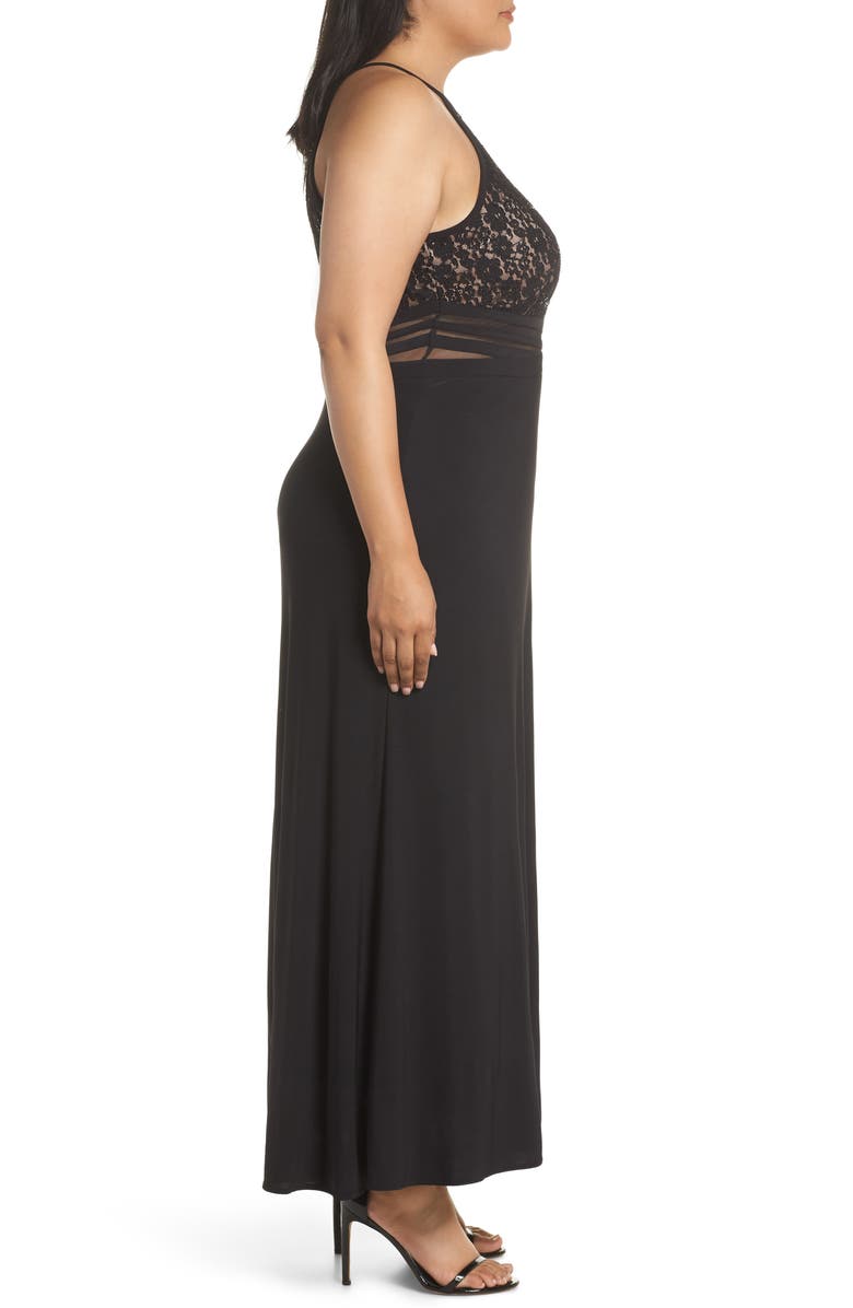 Morgan & Co. Illusion Inset Lace Bodice Gown, Alternate, color, 