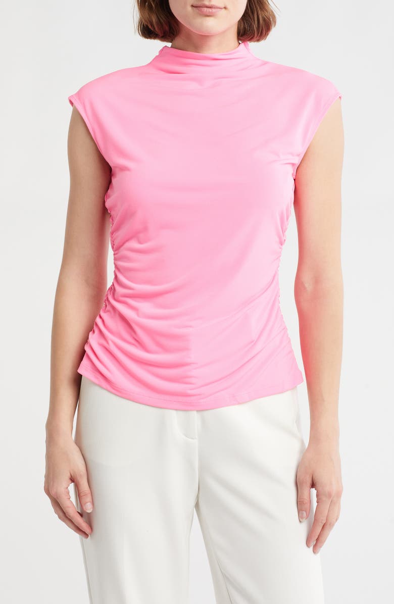 DKNY Funnel Neck Knit Top, Main, color, Highlightr